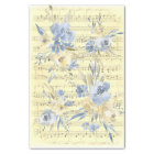 yellow blue flowers | old music sheet