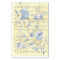 yellow blue flowers | old music sheet
