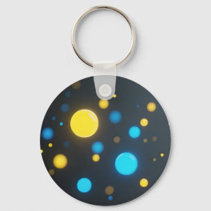 Yellow Blue Glowing Orbs Keychain