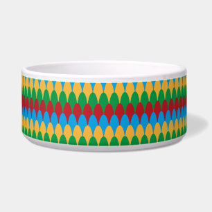 Yellow Blue Green & Red Geometric Scallops