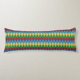 Yellow Blue Green & Red Geometric Scallops Body Pillow