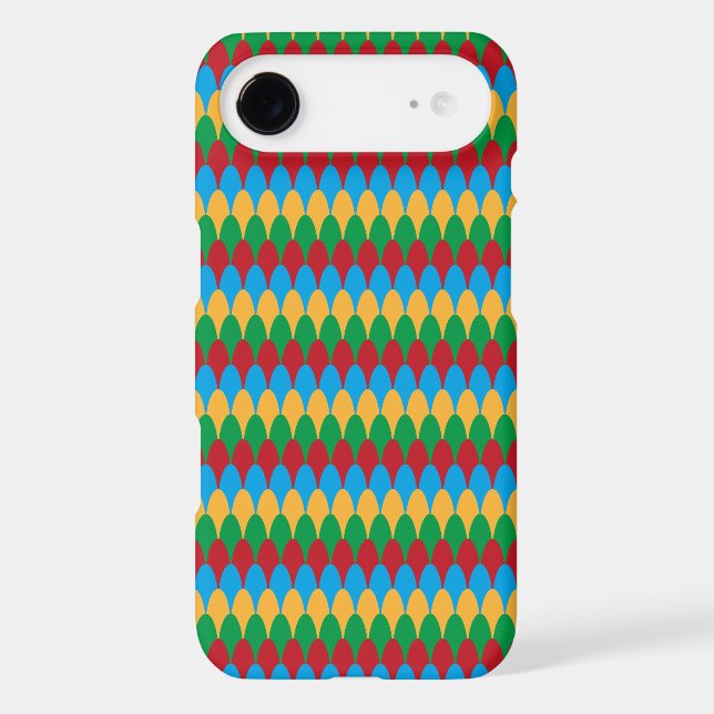 Yellow Blue Green & Red Geometric Scallops Case-Mate iPhone Case (Back)