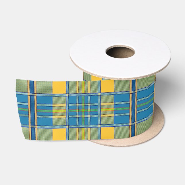 Yellow, Blue & Green Satin Ribbon (Spool)