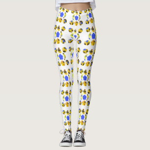Yellow Blue Illustration Fancy shapes Leggings