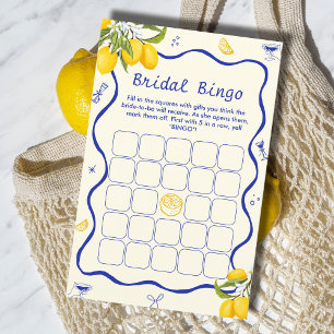 Yellow Blue Main Squeeze Bridal Shower Bingo Game