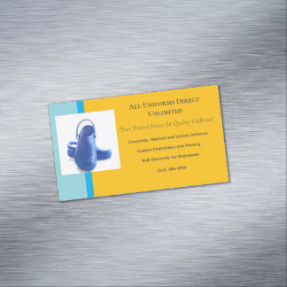 Yellow Blue Medical Uniform Nurse Shoes  Magnetic Business Card