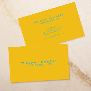 Yellow Blue Modern Minimal Professional Business Card