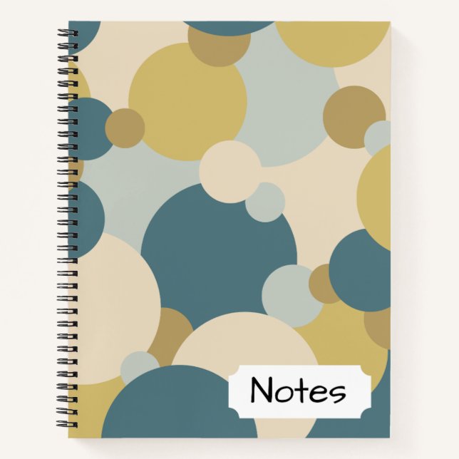 Yellow-blue molecules Spiral Notebook (Front)