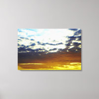 Yellow Blue Moody Sunset with Clouds