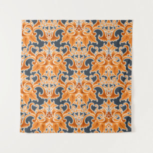 Yellow blue Ornament Seamless Background Patternab Tapestry