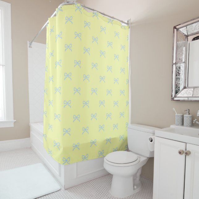 Yellow Blue Pastel Bow Pattern Pretty Feminine (In Situ)