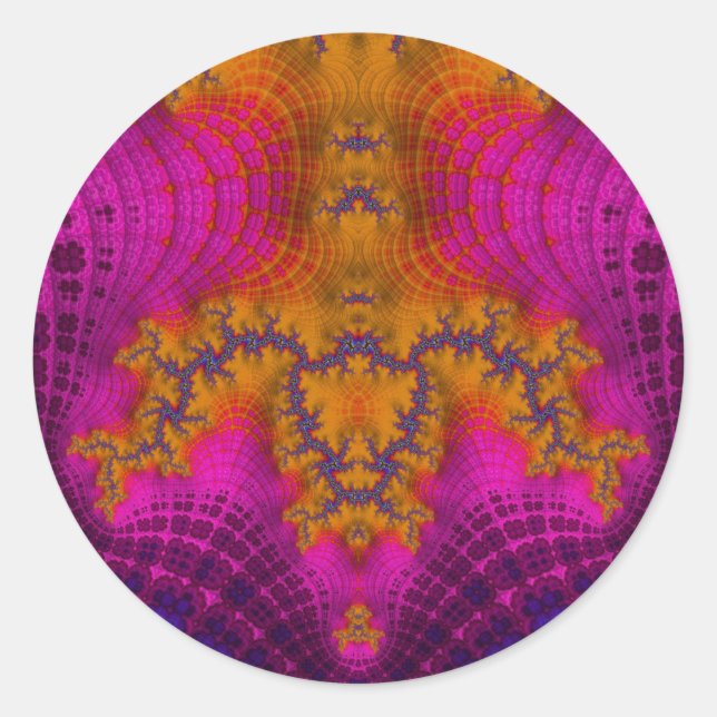 Yellow Blue Pink~ Classic Round Sticker (Front)