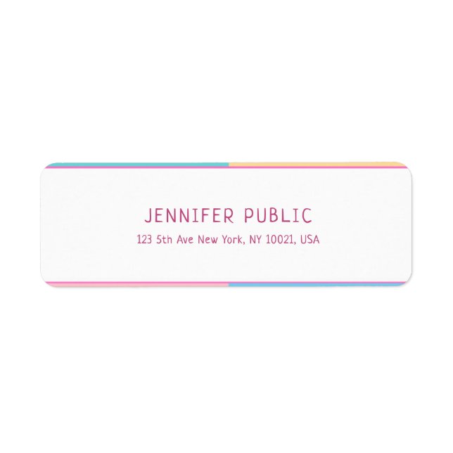Yellow Blue Pink Green Colourful Modern Template (Front)