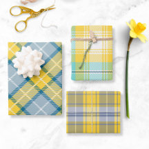 Yellow Blue Plaid Pattern