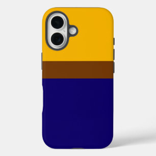 Yellow Blue Plain Colour Block Design iPhone 16 Case
