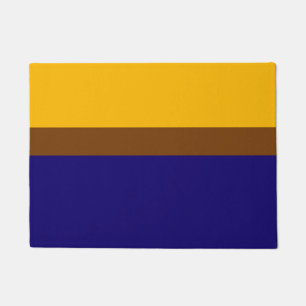 Yellow Blue Plain Colour Block Design Doormat