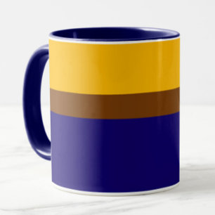 Yellow Blue Plain Colour Block Design  Mug