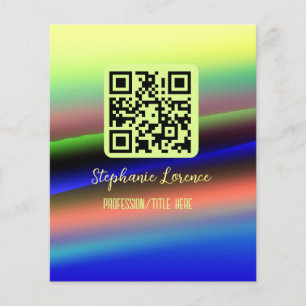 Yellow blue Q R code add name profession title ima