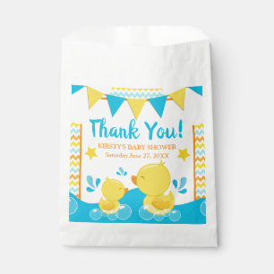 Yellow & Blue Rubber Ducky Polka Dot Baby Shower Favour Bag