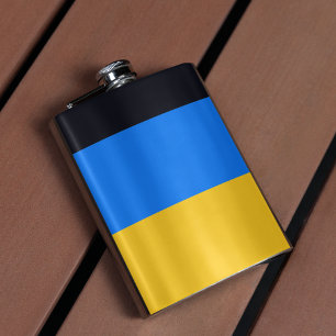 Yellow Blue Stripes  Hip Flask