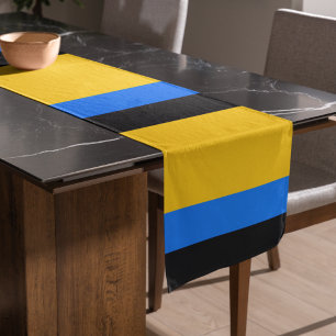 Yellow Blue Stripes  Long Table Runner