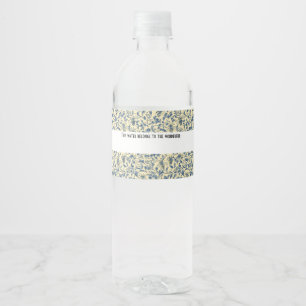 Yellow-Blue Toile Water Label