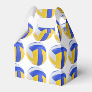 Yellow Blue Volleyball Birthday Party  Favor Box