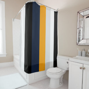 Yellow, blue, white, and black stripes