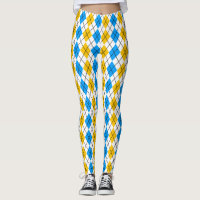 Yellow Blue White Argyle Diamond Design 