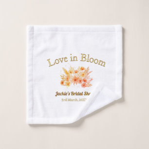 yellow boho love in Bloom bridal shower name retro Wash Cloth