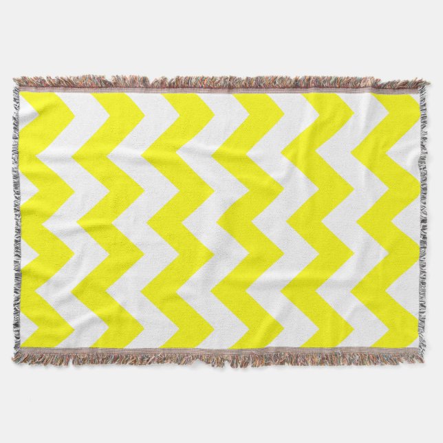 Yellow Bold Chevron Throw Blanket (Front)