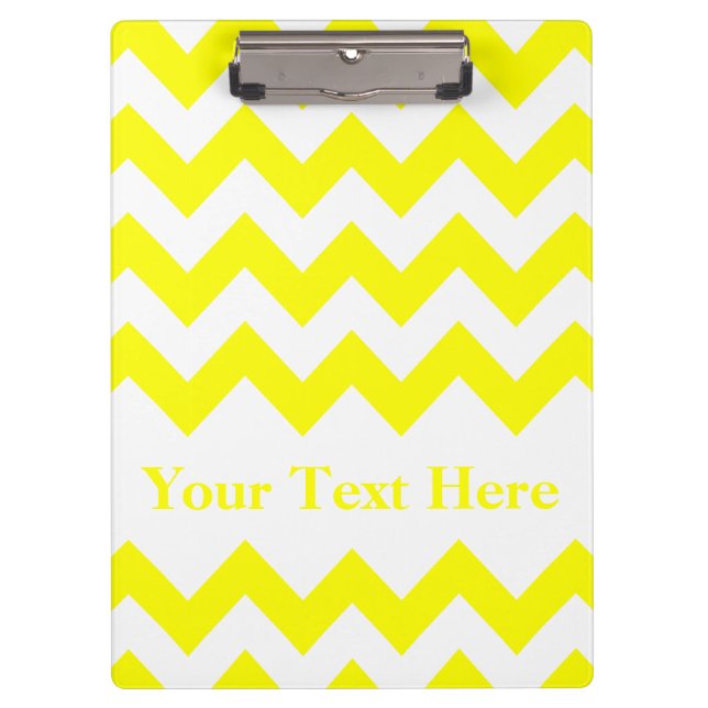 Yellow Bold Chevron with customizable text Clipboard (Front)