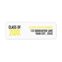 Yellow bold graduation custom YEAR