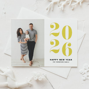 Yellow Bold Typography 2022 Photo Happy New Year Holiday Card