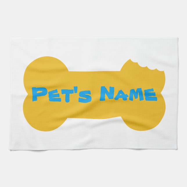 Yellow Bone personalized Dog Kitchen Towel (Horizontal)