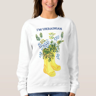 Yellow boots with blue flowers Ukraine Sweatshirt