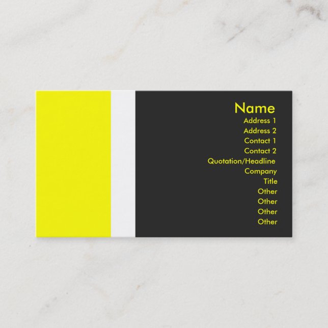 Yellow Border Business Card (Front)