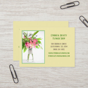 Yellow Botanical Flower Shop Business Card