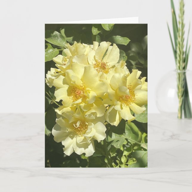 Yellow Botanical Flowers Card (Front)