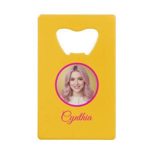 Yellow Bottle Opener Custom Text Bar Key Gift Tool Credit Card Bottle Opener