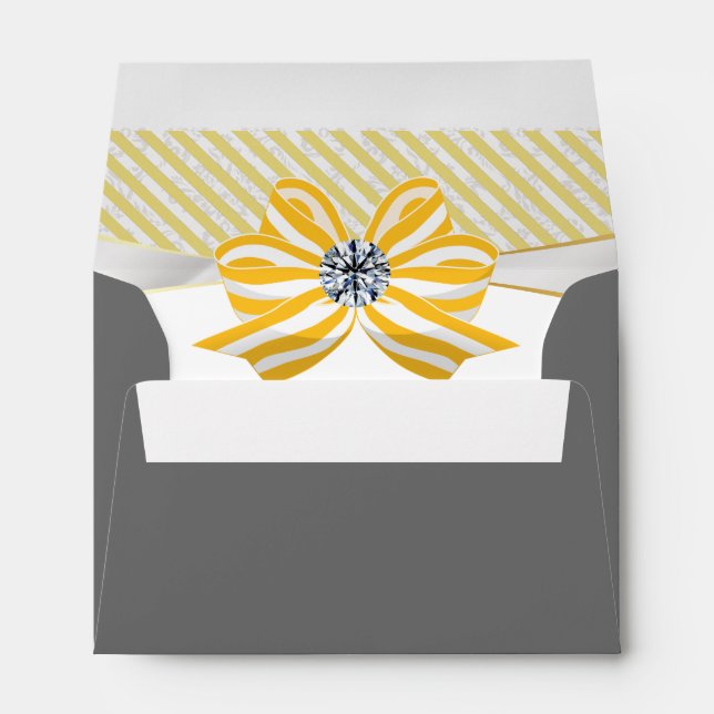 Yellow Bow with Diamond Centre Piece Envelope (Back (Bottom))