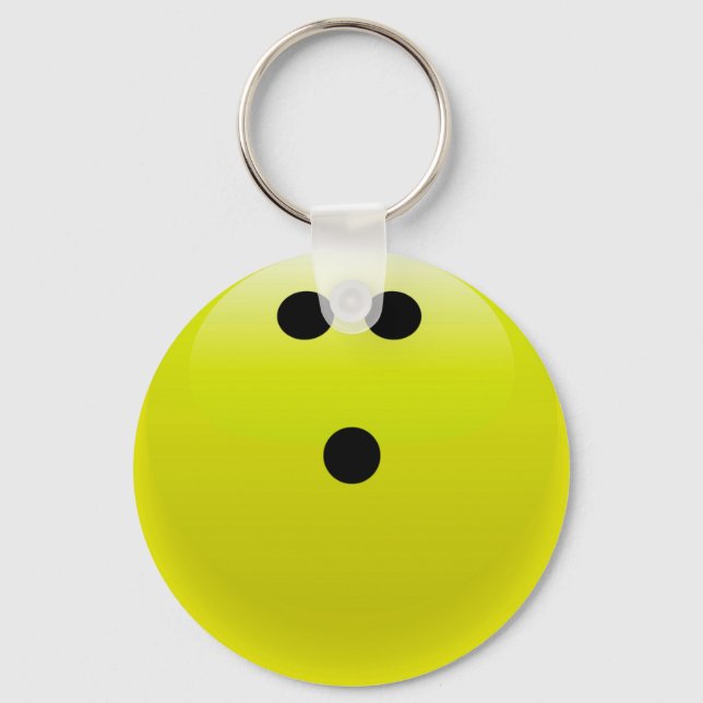 Yellow Bowling Ball Keychain (Front)