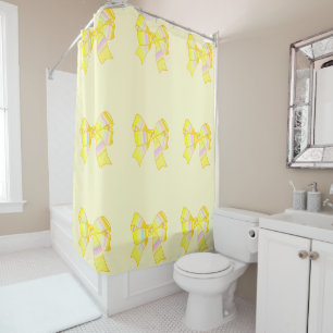 Yellow Bows Shower Curtain