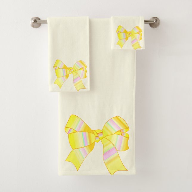 Yellow Bows Towel Set (Insitu)
