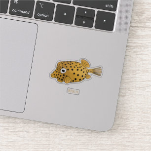 Yellow boxfish cartoon illustration