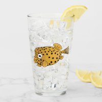 Yellow boxfish cartoon illustration
