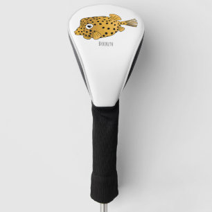 Yellow boxfish cartoon illustration golf head cover