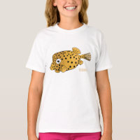 Yellow boxfish cartoon illustration