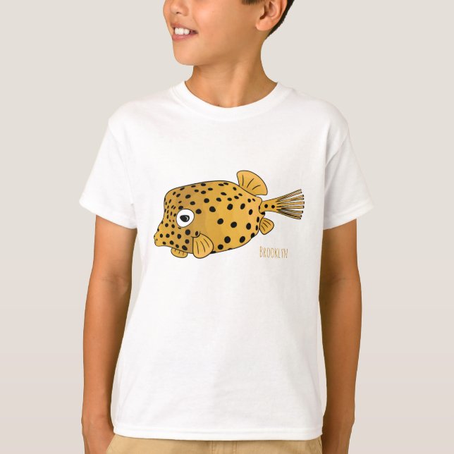 Yellow boxfish cartoon illustration T-Shirt (Front)