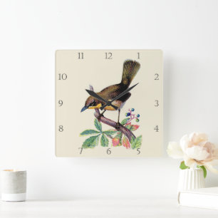 Yellow-breasted Chat Square Wall Clock
